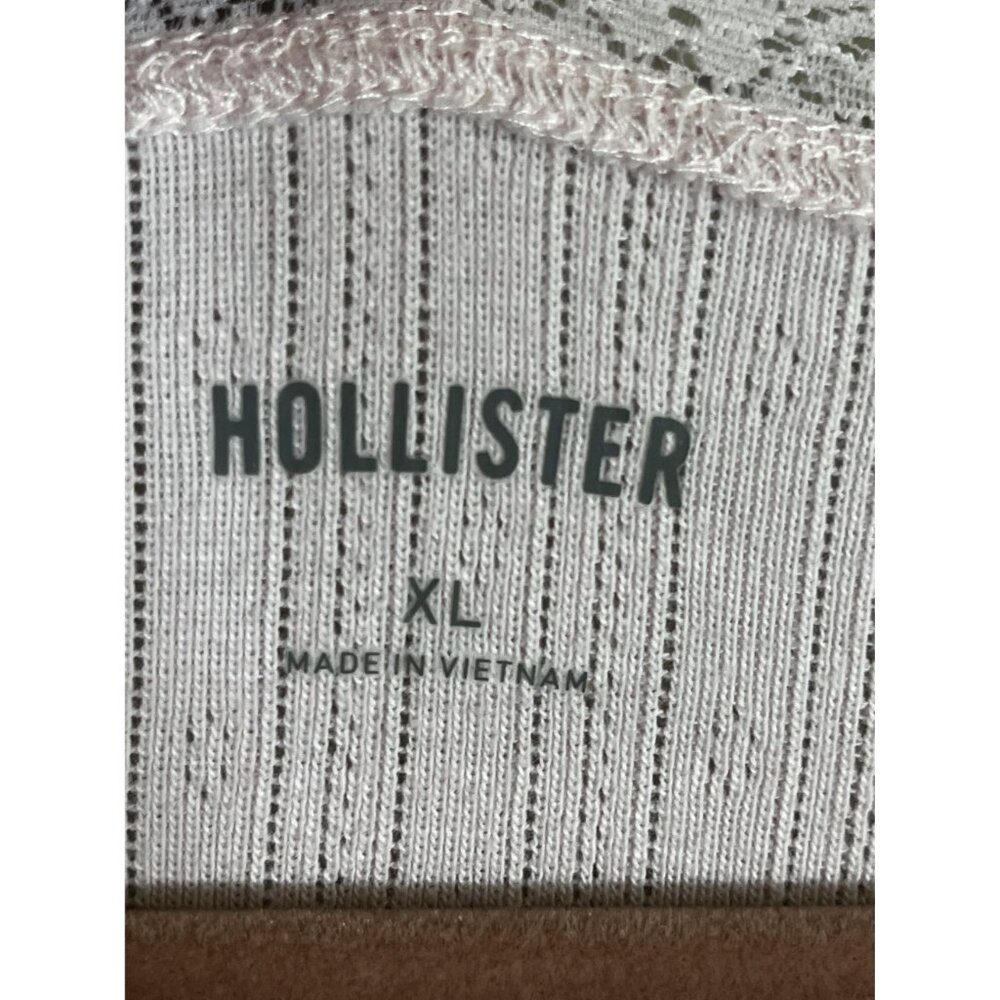 Hollister Babydoll Lace Top Pink XL Festival Western Y2K Coquette Striped Argyle - Picture 3 of 9